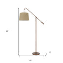 Adjustable Traditional Shaped Floor Lamp With Rust Drum Shade - Rust - HomeRoots - Floor Lamps - Elite Enclave Home