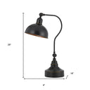 Metal Lantern Desk Table Lamp With Gray Dome Shade - Gray - HomeRoots - Table Lamps - Elite Enclave Home