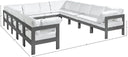 Nizuc - Outdoor Patio 12 Piece Modular Sectional With Gray Frame