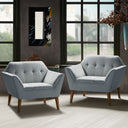 Newport - Wide Mid - Century Modern Lounge Chair (Set of 2) - Light Blue - INK+IVY - Chair Sets - Elite Enclave Home