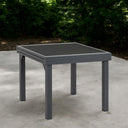 Square Glass Extendable Outdoor Side Table - Gray