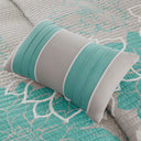 Lola - 6 Piece Reversible Printed Coverlet Set - Aqua