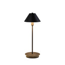 Metal Bedside Table Lamp With Black Cone Shade - Black