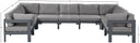 Nizuc - Outdoor Patio 9 Piece Modular Sectional With Gray Frame