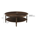 Philippe - Round Coffee Table With Shelf - Brown