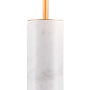 Metal Bedside Table Lamp With Beige Empire Shade - White - HomeRoots - Table Lamps - Elite Enclave Home