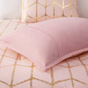 Raina - Twin Metallic Printed Comforter Set - Blush / Gold