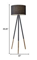 Tripod Floor Lamp With Black Drum Shade - Black - HomeRoots - Floor Lamps - Elite Enclave Home