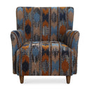 Lainey - Upholstered Ikat Armchair - Blue / Brown / Orange - Uttermost - Arm Chairs - Elite Enclave Home