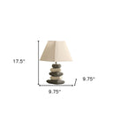 Bedside Table Lamp With Off-White Empire Shade - Gray