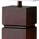 27" Bedside Table Lamp With White Shade - Brown