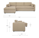 Burrow - Sleeper Sectional With Left Storage Chaise - Sand - Moe's Home Collection - Sleeper Sectionals - Elite Enclave Home