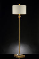 63" Column Floor Lamp With Off - White Drum Shade - Gold - HomeRoots - Floor Lamps - Elite Enclave Home