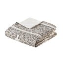 Ibiza - 4 Piece Printed Duvet Cover Set With Throw Pillow - Black