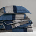 Boulder Stripe - Twin/Twin Long Pieced Comforter Set - Blue