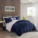 Alton - Down Alternative Comforter Set - Navy / Ivory