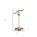 Globe LED Table Lamp With Gold Novelty Shade - Gold