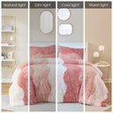 Cassie - Ombre Shaggy Faux Fur Twin Duvet Cover Set - Blush Multi
