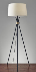 Tripod Floor Lamp With White Empire Shade - Black - HomeRoots - Floor Lamps - Elite Enclave Home
