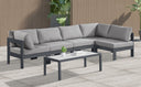 Nizuc - Outdoor Patio 5 Piece Modular Sectional With Gray Frame - Meridian Furniture - Stationary Sectionals- Elite Enclave Home