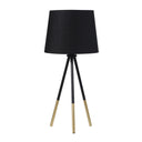 Tripod Table Lamp With Black Empire Shade - Gold
