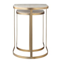 Lindon - Travertine Nesting Tables Set - Gold / White - Uttermost - Nesting Tables- Elite Enclave Home