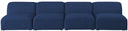 Miramar - 4 Seat Armless Modular Sofa - Meridian Furniture - Stationary Sectionals - Elite Enclave Home