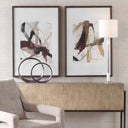 Burgundy Interjection - Abstract Prints (Set of 2) - Dark Brown