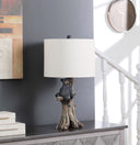 Blear in a Tree Table Lamp With Beige Shade - Black