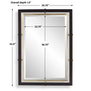 Bach - Rectangle Mirror - Walnut & Brass
