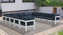 Nizuc - Outdoor Patio 13 Piece Modular Sectional With White Frame