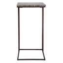 Theodore - Travertine Accent Table - Dark Brown