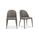 Burton - Vegan Leather Dining Chair (Set of 2) - Gray - Moe's Home Collection - Chair Sets - Elite Enclave Home