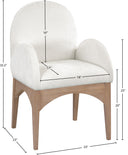 Waldorf - Chenille Dining Arm Chair With Natural Legs - Meridian Furniture - Arm Chairs - Elite Enclave Home