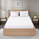 Quiet Nights - Queen Waterproof Diamond Quilting Down Alternative Mattress Pad - White