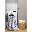 Gabby - Full/Queen Reversible Floral Botanical Seersucker Comforter Set - Navy/Blue