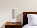 Metal Bedside Lamp With Beige Cylinder Shade - Black - HomeRoots - Table Lamps - Elite Enclave Home