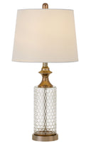 Glass Table Lamps (Set of 2) - Honeycomb And Rose Gold