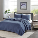 Keaton - Twin Reversible Coverlet Set - Navy