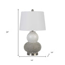 24" Metal Two Light Desk Table Lamps With White Globe Shade (Set of 2) - Silver - HomeRoots - Lamp Sets - Elite Enclave Home
