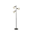 Three Light Tree Floor Lamp With Black Metal Cage Shade - Black - HomeRoots - Floor Lamps - Elite Enclave Home