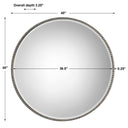 Stefania - Beaded Round Mirror - Pearl Silver