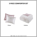 Malea - 2 Piece Twin/Twin Long Shaggy Comforter Mini Set - Pink/White