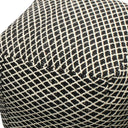 Wool Cube Geometric Pouf Ottoman - Black And Ivory