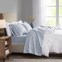 3M Microcell - Twin Long Luxurious Brushed Microfiber Deep Pocket Sheet Set - Blue