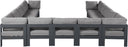 Nizuc - Outdoor Patio 13 Piece Modular Sectional With Gray Frame