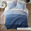 Avril - King/California King Fluffy Ribbed Plush Comforter Set - Blue Ombre - Intelligent Design - Comforters & Sets - Elite Enclave Home