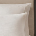 Hanae - King Blend Yarn Dyed 3 Piece Duvet Cover Set - White