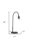 Metal LED Adjustable Desk Lamp - Matte Black