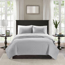 Quebec - Twin Reversible Coverlet Set - Gray